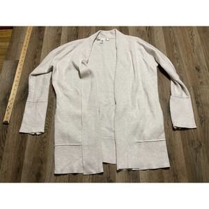Max Studio Sweater, Women's Size Large, Tan, open Cardigan, Long Sleeve